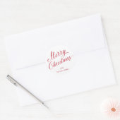 Eenvoudig Elegant Rood Script Modern Christmas Ronde Sticker (Envelop)