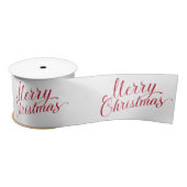 Eenvoudig Elegant Rood Script Modern Christmas Satijnen Lint (Spoel)