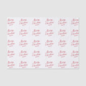 Eenvoudig Elegant Rood Script Modern Christmas Tissuepapier (Voorkant)