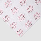 Eenvoudig Elegant Rood Script Modern Christmas Tissuepapier (Detail)