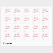 Eenvoudig Elegant Rood Script Modern Christmas Vierkante Sticker (Vel)