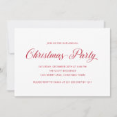 Eenvoudig Elegant Rood Script Modern Kerstfeest Kaart (Voorkant)