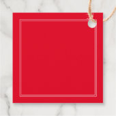 Eenvoudig Elegant Rood & Wit 'Dank Je' Bedankjes Labels (Achterkant)
