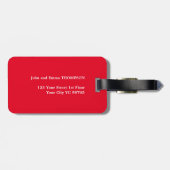 Eenvoudig Elegant Rood Wit Hart Mr&Mrs Bagagelabel (Achterkant horizontaal)