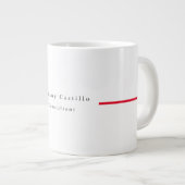 Eenvoudig Elegant Rood Wit Minimalistisch Modern Grote Koffiekop (Voorkant rechts)