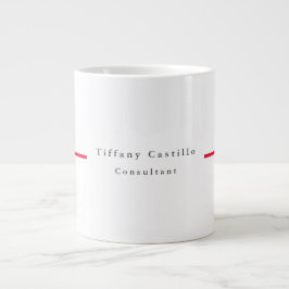 Eenvoudig Elegant Rood Wit Minimalistisch Modern Grote Koffiekop