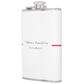 Eenvoudig Elegant Rood Wit Minimalistisch Modern Heupfles (Links)