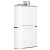 Eenvoudig Elegant Rood Wit Minimalistisch Modern Heupfles (Rechts)