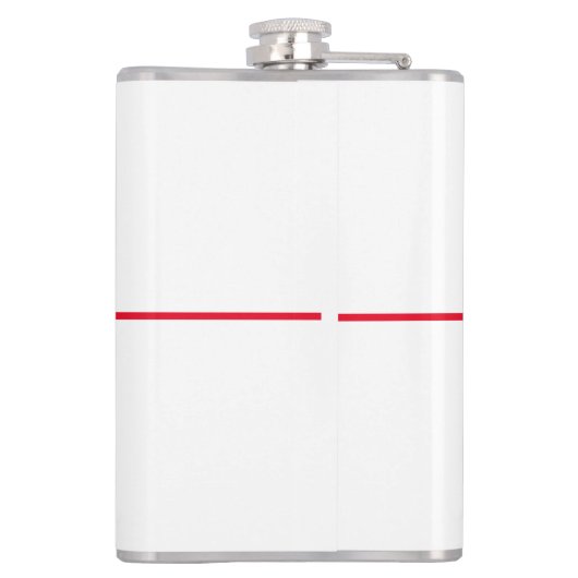 Eenvoudig Elegant Rood Wit Minimalistisch Modern Heupfles (Achterkant)