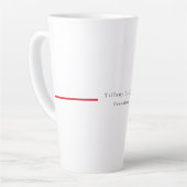 Eenvoudig Elegant Rood Wit Minimalistisch Modern Latte Mok (Linkerhoek)