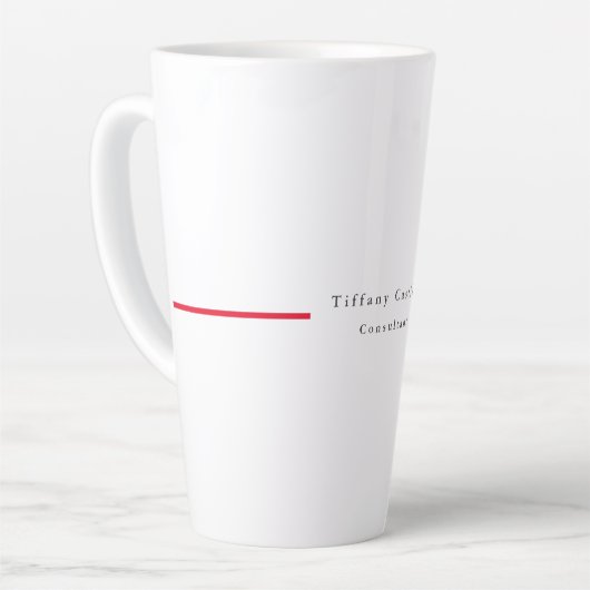 Eenvoudig Elegant Rood Wit Minimalistisch Modern Latte Mok (Linkerhoek)