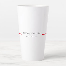 Eenvoudig Elegant Rood Wit Minimalistisch Modern Latte Mok