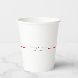 Eenvoudig Elegant Rood Wit Minimalistisch Modern Papieren Bekers