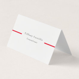 Eenvoudig Elegant Rood Wit Minimalistisch Modern Visitekaartje