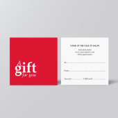 Eenvoudig Elegant Rood Wit Schoonheidssalon Gift Vierkante Visitekaartje