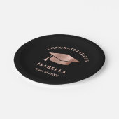 Eenvoudig Elegant Roos Gold Custom Afstuderen Papieren Bordje (Gekanteld)