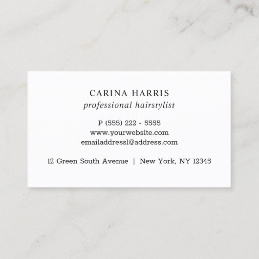 Eenvoudig elegant Roos Gold Foil Hair Visitekaartje (Achterkant)