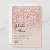 Eenvoudig elegant Roos Gold Glitter Wedding Kaart (Voorkant)