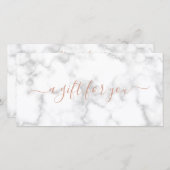Eenvoudig Elegant Roos Gold Marble Gift Certificat (Voorkant / Achterkant)