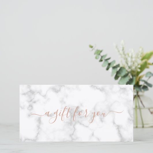 Eenvoudig Elegant Roos Gold Marble Gift Certificat (Staand voorkant)