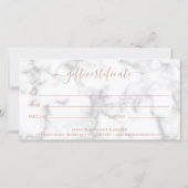 Eenvoudig Elegant Roos Gold Marble Gift Certificat (Achterkant)