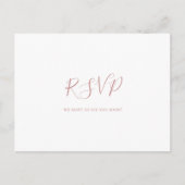 Eenvoudig Elegant Roos Gold Menu Keuze RSVP-kaart (Voorkant)