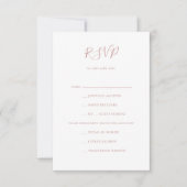 Eenvoudig Elegant Roos Gold Menu Keuze RSVP-kaart (Voorkant)