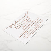 Eenvoudig elegant Roos Gold-repetitief diner Folie Uitnodiging (Gedraaid)