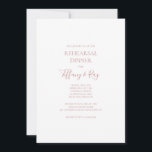 Eenvoudig elegant Roos Gold-repetitief diner Kaart<br><div class="desc">Deze eenvoudige elegante uitnodiging voor het roos goudrepetitie is perfect voor uw klassieke, moderne, minimalistische goudrepetitie-diner van het roos. Het ontwerp is uitgerust met een klassieke , minimale chic, hedendaagse gouden lettersoort en een delicate romantische formele kalligrafie. Het is uitstekend voor lente, zomer, herfst of winterluxe bruiloften. Houd het zoals...</div>