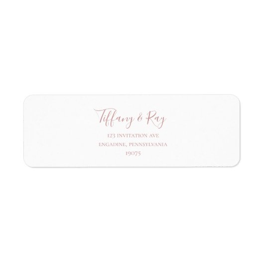 Eenvoudig Elegant Roos Gold Return-adreslabel Etiket (Voorkant)