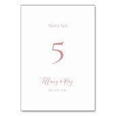 Eenvoudig Elegant Roos Gold Table Number Kaart (Achterkant)