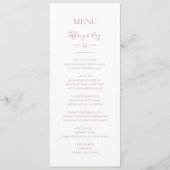 Eenvoudig Elegant Roos Gold Weddenrenmenu Menu (Voorkant)