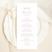 Eenvoudig Elegant Roos Gold Weddenrenmenu Menu