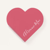 Eenvoudig elegant Roos roze, persoonlijk hart Notitieboek (Voorkant)