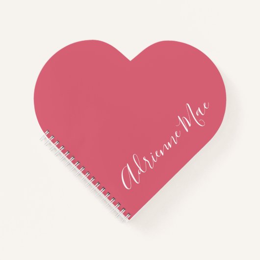 Eenvoudig elegant Roos roze, persoonlijk hart Notitieboek (Voorkant)