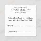 Eenvoudig Elegant Roos Wit Goud Hart Aanbevelingskaartje (Achterkant)