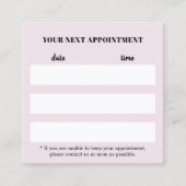 Eenvoudig Elegant Roos Wit Haar Salon Afsprakenkaartje (Voorkant)