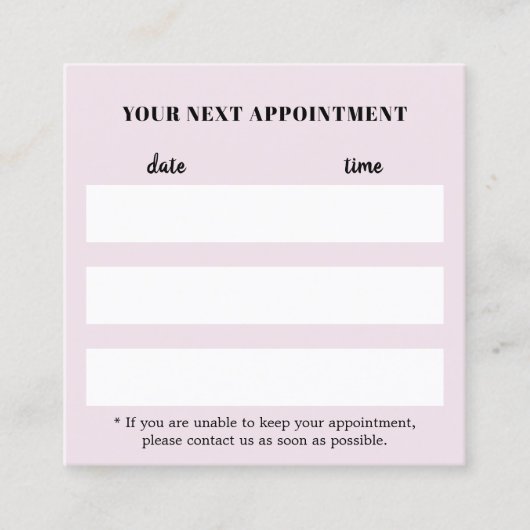 Eenvoudig Elegant Roos Wit Haar Salon Afsprakenkaartje (Voorkant)