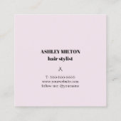 Eenvoudig Elegant Roos Wit Haar Salon Afsprakenkaartje (Achterkant)