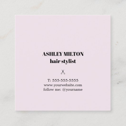 Eenvoudig Elegant Roos Wit Haar Salon Afsprakenkaartje (Achterkant)