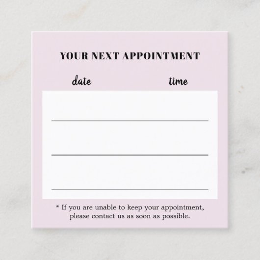 Eenvoudig Elegant Roos Wit Haar Salon Afsprakenkaartje (Voorkant)