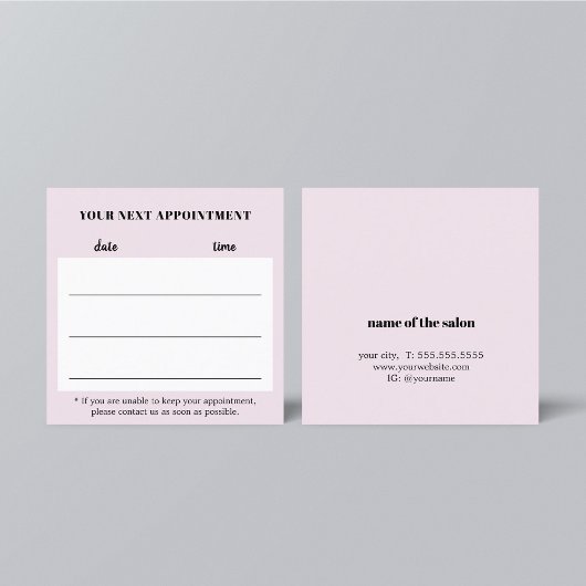 Eenvoudig Elegant Roos Wit Haar Salon Afsprakenkaartje