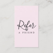 Eenvoudig Elegant Roos Wit Zwart Referral Kaart (Voorkant)