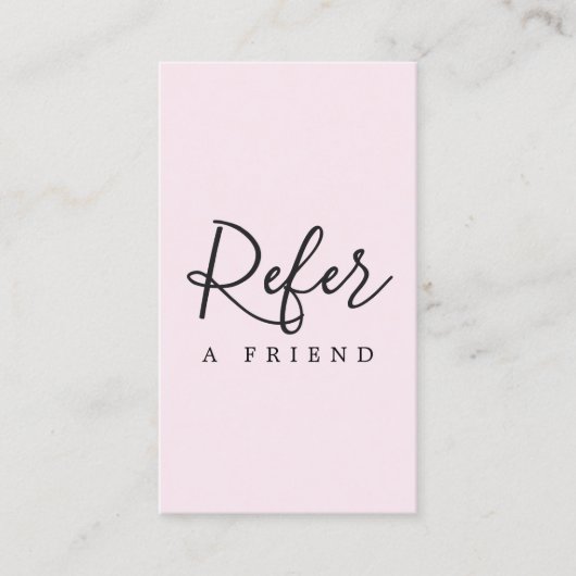 Eenvoudig Elegant Roos Wit Zwart Referral Kaart (Voorkant)