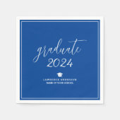 Eenvoudig Elegant Royal Blue Afstuderen 2024 Afstu Servet (Voorkant)