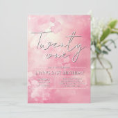 Eenvoudig & Elegant Roze 21e Verjaardagsfeestje Kaart (Staand voorkant)