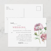 Eenvoudig elegant roze Briefkaart bruiloft (Voorkant / Achterkant)