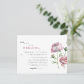 Eenvoudig elegant roze Briefkaart bruiloft (Staand voorkant)
