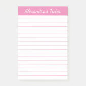 Eenvoudig Elegant Roze Chic-script geplaatst op ma Post-it® Notes (Voorkant)