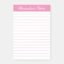 Eenvoudig Elegant Roze Chic-script geplaatst op ma Post-it® Notes